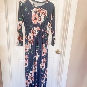 Floral Long Sleeve Maxi Dress